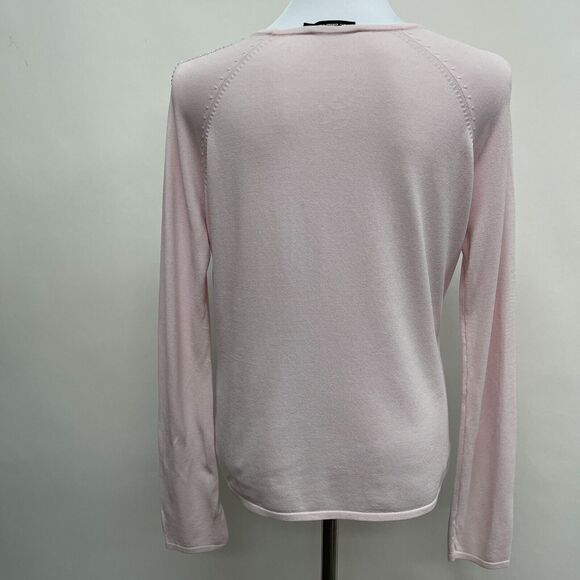 A. D. Originals Women's Top Medim Light Pink Sheer Rhinestones - Picture 6 of 11